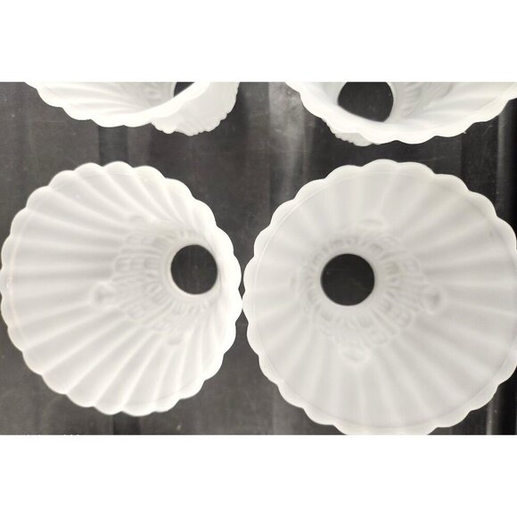 Lamp Bulb Cover, vintage frosted glass ruffled lamp shade replacement light shad - Picture 6 of 12